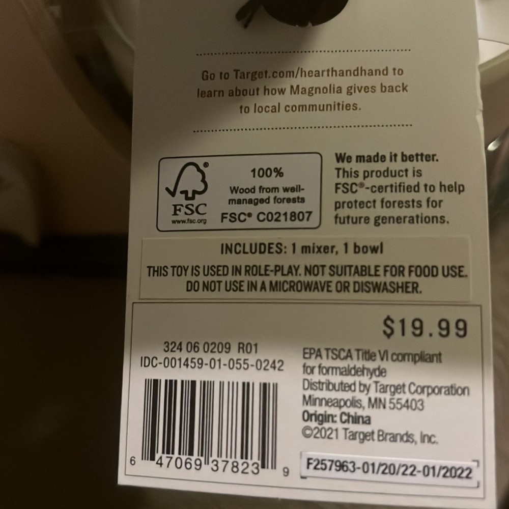 LAST ONE - NEW Hearth & Hand Kids Kitchen Mixer - With Magnolia - Picture 6 of 7